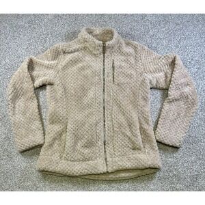 Calvin Klein Tan Fleece Full Zip Collared Sweater Women's S Long Sleeve A7
